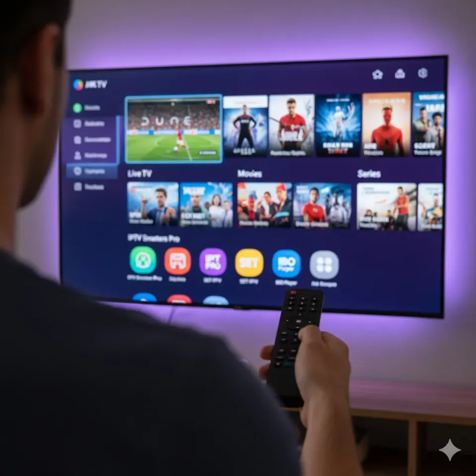 Kijker kiest een programma met de afstandsbediening